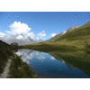 De Bergerseehütte, de Bergersee en de Berger Kogel (vlnr)