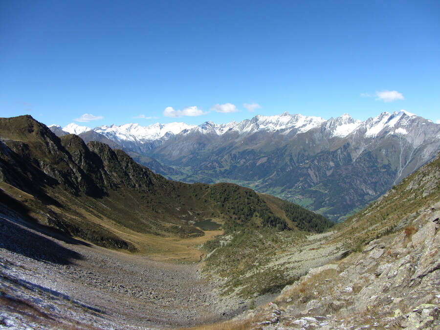 Vanaf de Zunigtörl richting Zunigsee, Ganitzle en Virgental