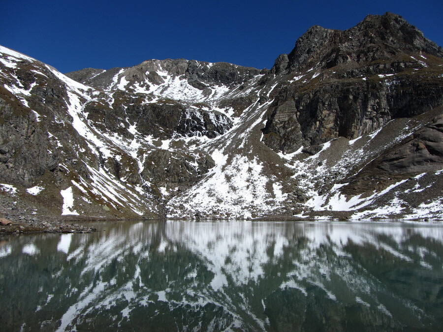 De Eissee richting Weißspitze en Vordere/Hintere Seekopf