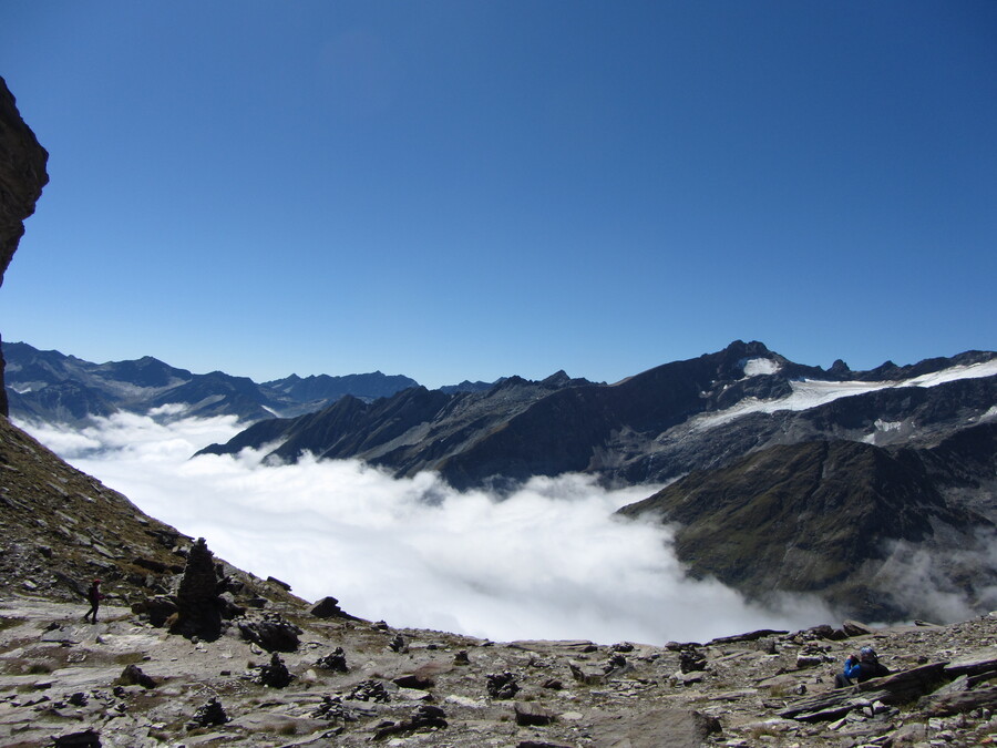 Het Maurertal was nog steeds bewolkt