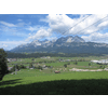 Vanaf m'n lunchplekje uitzicht op de Wilder Kaiser