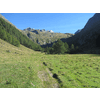 Na de Au&szlig;ere Steiner Alm was de hut mooi zichtbaar op de rand